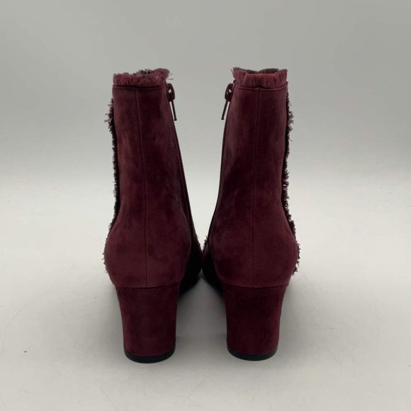 Vaneli Maroon Almond Toe‎ Zip Cushioned Comfy Ankle Cap Toe Fridge Booties Shoes - Picture 5 of 16